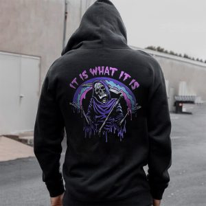 It's What It Is Skull Printed Men's Hoodie