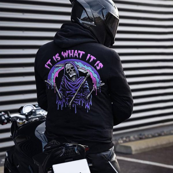 It's What It Is Skull Printed Men's Hoodie